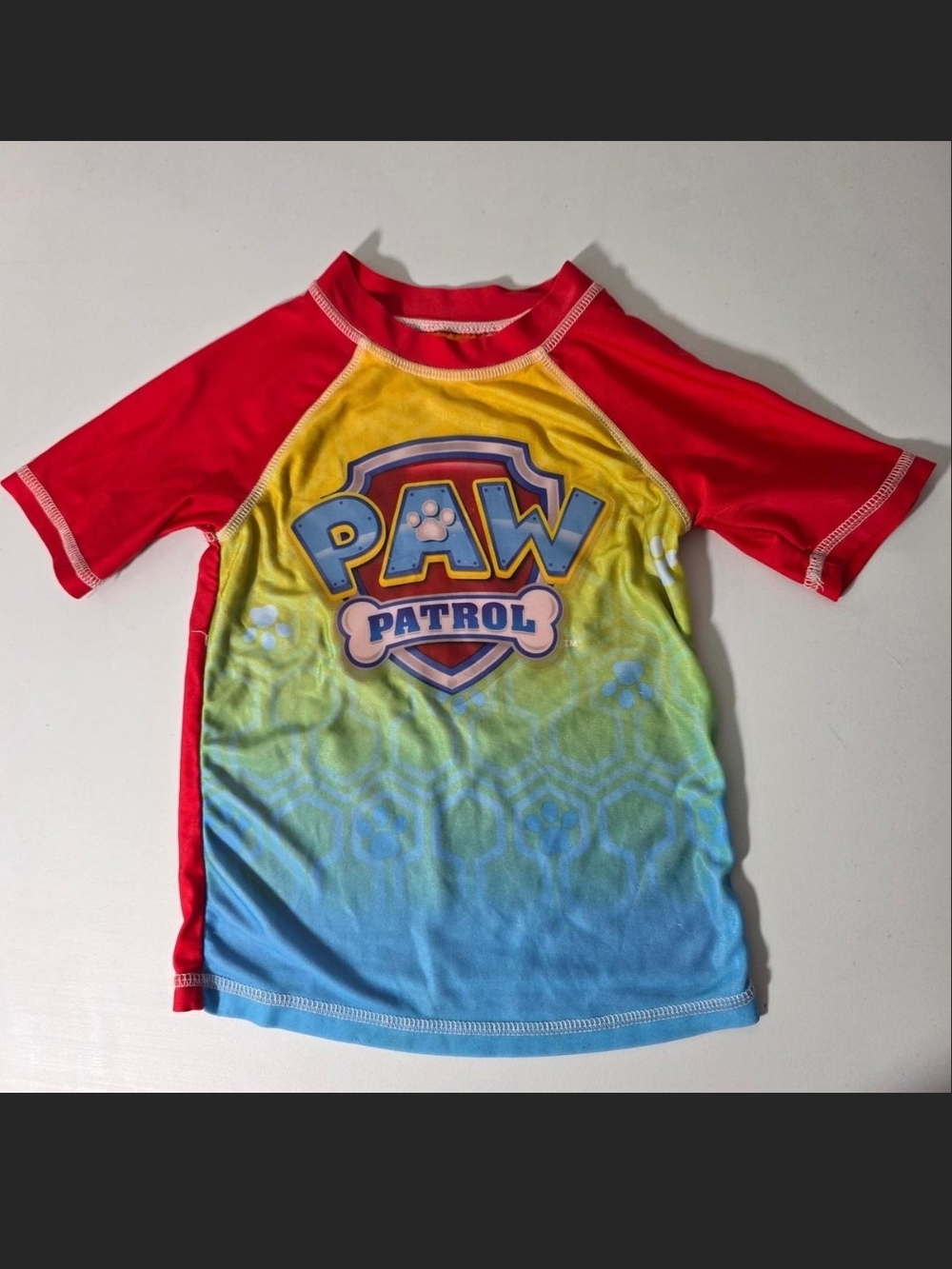 Paw Patrol Red Yellow Blue Kids Rash Guard Swim Top